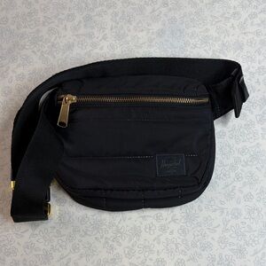 Herschel Supply Co Black Nylon Belt Bag Fanny Pack Travel Crossbody